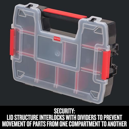 CRAFTSMAN 10-Compartment Small Tool Storage Organizer, Plastic (CMST14021) - size: 1 Count (Pack of 1), style: Small Organizer