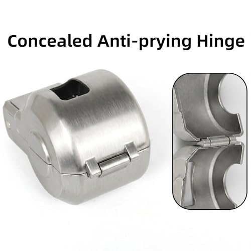 Keyed Door Handle Lockout Device Cover with Code to Disable Access to Keyhole Combination Lock for Bedroom from Outside Only Fits Handle Lock with Long Connecting Shaft (1, Silver) - color: Silver