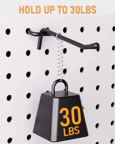 INCLY 60 Pack 4 Inch Black Pegboard Hooks, 1/4" Heavy Duty - color: Black, size: 4inch-60pcs