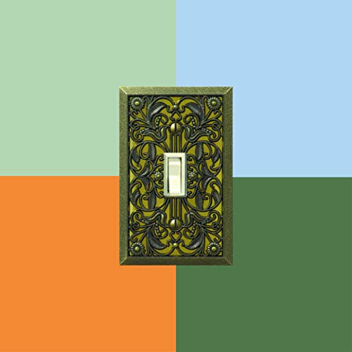 Amerelle 65TAB Filigree Wallplate, 1 Toggle, Antique Brass (Pack of 2) - size: 1 Toggle (Pack of 2)