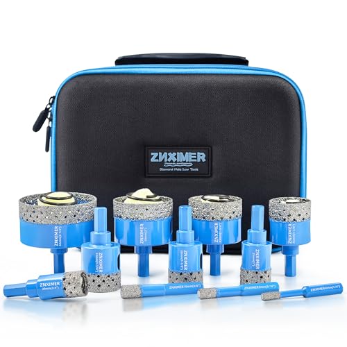 11-Piece Vacuum Brazed Diamond Hole Saw Kit, 6-65mm - size: SET2-6/8/10/20/25/28/32/35/45/50/65MM
