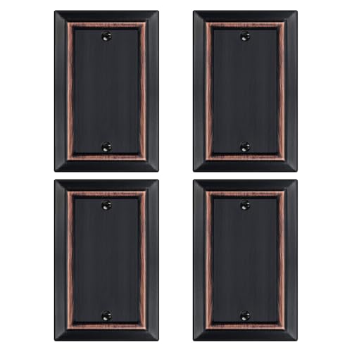 Metal Wall Plate for Electrical Outlets, Applicable to Single Blank, 4 Pack - size: single Blank