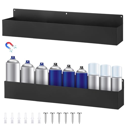 2 Pcs Magnetic Aerosol Spray Can Holder, 24.02 x 3.15 x 4.33 Inch, Black - size: 24.02 x 3.15 x 4.33 Inch