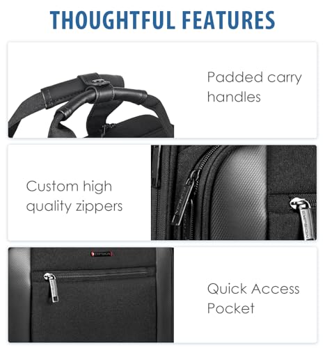 EMPSIGN 17.3 Inch Rolling Laptop Bag for Women/Men, Black