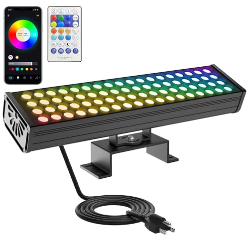 Smart Flood Light Outdoor – 360W RGBCW Color-Changing LED Floodlight, WiFi APP & RF Remote Control, Alexa/Google Voice, 50 Scene Modes, IP65 Waterproof - color: 5*72W Adjustable RGBCW Flood Light
