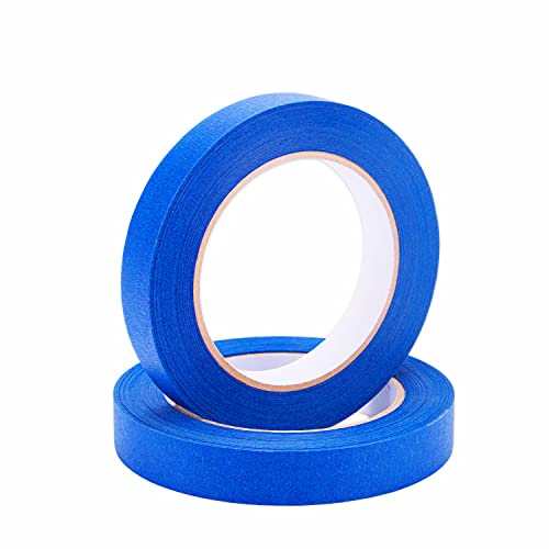 Lichamp Blue Painters Tape 3/4 inch, 2 Pack Blue Masking Tape 3/4 inch x 55 Yards x 2 Rolls (110 Total Yards)
