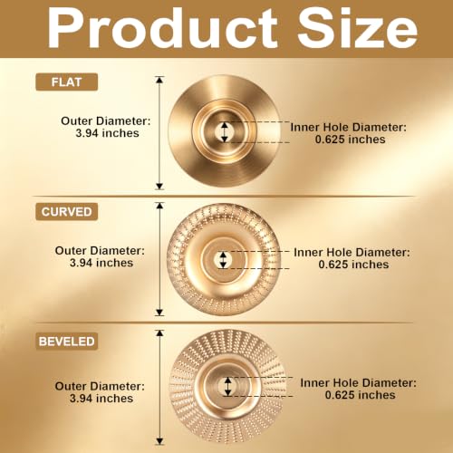 Tungsten Carbide Cutting Wheel, Angle Grinder Polishing Pad，Heavy-Duty Wood Carving Disc Set for 4" & 4-1/2" Grinders,Woodworking Attachment for Cutting,Shaping,Sanding(Mix, 3PCS)