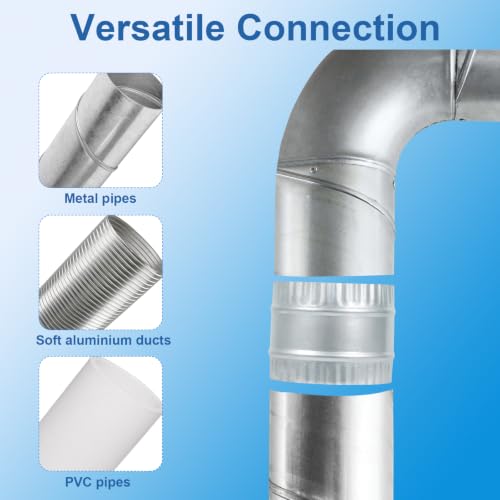 5" Inch Duct Connector Galvanized Steel HVAC Coupling Crimped Ends
