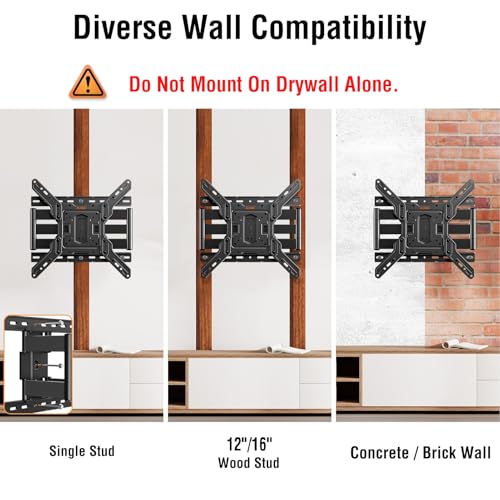Ultra Slim TV Wall Mount for Most 26-60 Inch TVs, Full Moiton Swivel, Tilt - size: TV 26-60" Ultra Slim