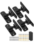 90/180 Degree Barn Door Latch Lock with Spacer, Black, 4 Pack - color: Black-4Pcs
