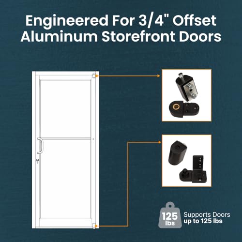 Pacific Doorware YKK Style Storefront Door Pivot Hinge Set - Right, Bronze | Duronotic Bronze finish for commercial storefront doors, compatible with YKK style frames, includes complete pivot hinge - size: Right Hand, style: Duronotic Bronze