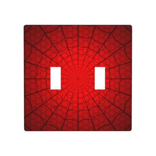 Spider Web Double Toggle Light Switch Cover Plate | Fits standard 2-gang toggle and rocker switches, Durable polycarbonate thermoplastic with fade-resistant printed finish - color: Spider Web, size: Double Toggle