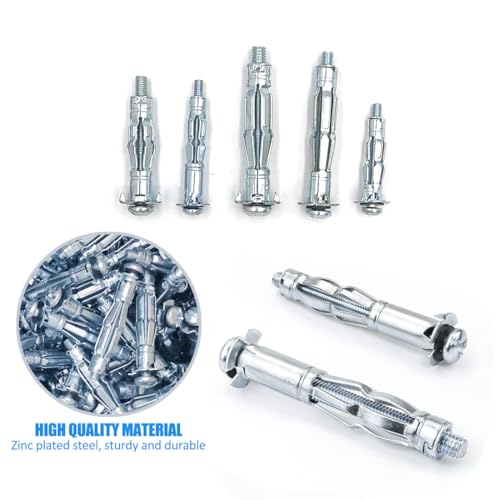 ISPINNER Wall Anchor Setting Tool with 18pcs Molly Bolt Hollow Drive Wall Anchor Screws Assortment Kit, Heavy Duty Anchor Gun for Cavity Anchor Plasterboard Fixing