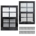 NeatiEase 2 Pack Shed Windows with Black Frame, 24 x 36 Flush Mount Small Window with Tempered Glass and Fiberglass Screen for Shed, Chicken Coop, Playhouse, Household, Garage - color: Black, size: 24"x36"
