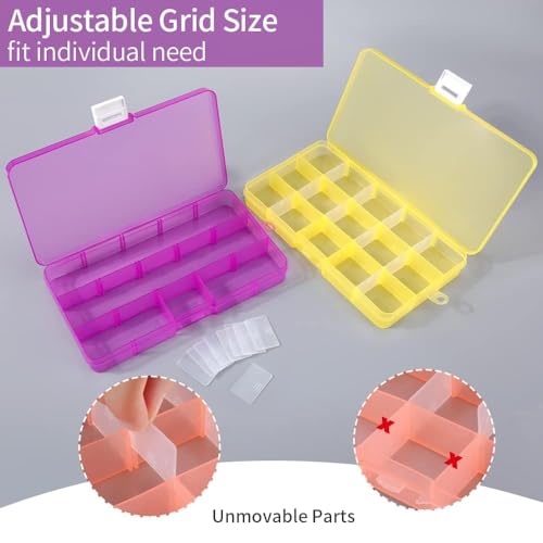 Opret Bead Organizer Box 15 Grids 4 Pack for Crafts - color: 4 pcs, multicolors 2