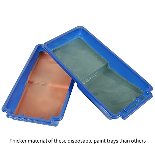 Mister Rui 4 Inch Paint Tray with Liners 12-Pack & Roller Frame