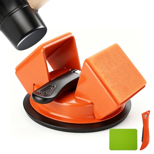 Floor Gap Fixer Tool,Heavy Duty 45° Striking Surface Floor Suction Cup Tool with Slot Cutter and Silicone Pad & Rubber Mallet for Repair Laminate Vinyl Hardwood Flooring - size: 45° Striking Surface