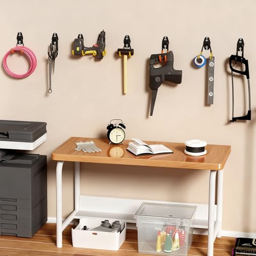GeeWatom 2 Pack Garage Storage Utility Hooks，Garage Garden Tool Organizer，Steel Wall Mount Hooks, Garden Small U Hooks (Yellow) - color: Yellow