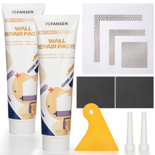 Drywall Repair Kit – 12-Piece All-in-One Spackle Wall Patch Kit for Holes, Cracks, and Dents – Includes Mesh Tape, Spackling Compound & Sanding Sponge