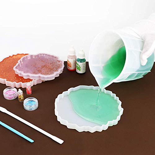 Gartful 9PCS Silicone Mixing Cups Set, Resin Casting Tool Kit, DIY Craft Set for Epoxy, 1pcs 700ml Oversize Measuring Cup, 1pcs 250ml Large and 3pcs 100ml Reusable Measurements Cups, 4pcs Mixing Cups - size: Large-700ml*1+250ml*1+100ml*3+mini size*4