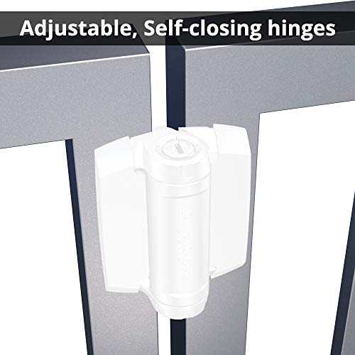 D&D TCHD1AS3WTS TruClose Heavy Duty Gate Hinge Square Metal Gates, 2 pcs - color: White, size: Adjustable gate gap: 3/8”–7/8” gate frame to post