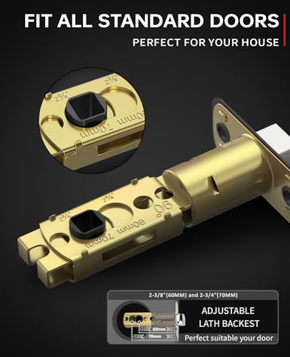 Asidrama 6 Pack Black and Gold Privacy Interior Door Handles - color: Black and Gold
