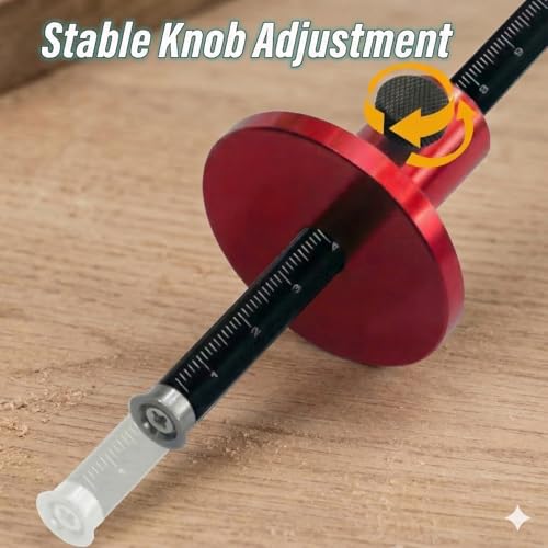 Wheel Marking Gauge Woodworking Scriber Tool - Aluminum Alloy Mortise Gauge with Anti-Slip Knurled Knob - Dual Metric & Imperial Scale for Carpenter Joinery
