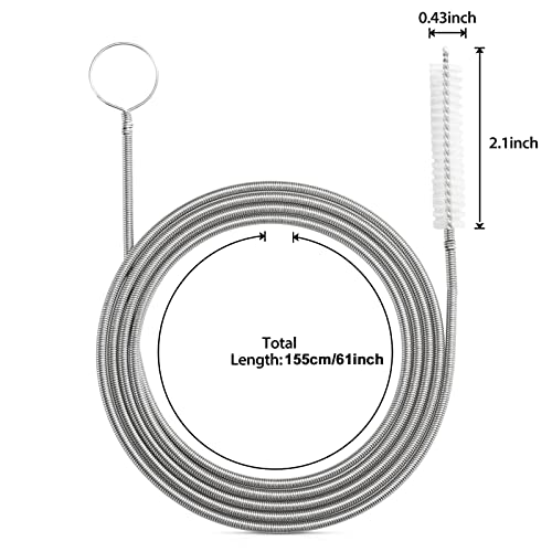 Long Drain Brush Flexible Feeding Tube Brush Slim Cleaning Brush Hose Pipe Brush - style: One Head White Color