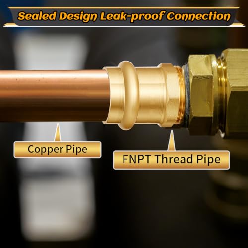 16 Pack 1/2" Press x 1/2" MIP Brass Press Fittings - color: Mip, size: 0.5 Inch