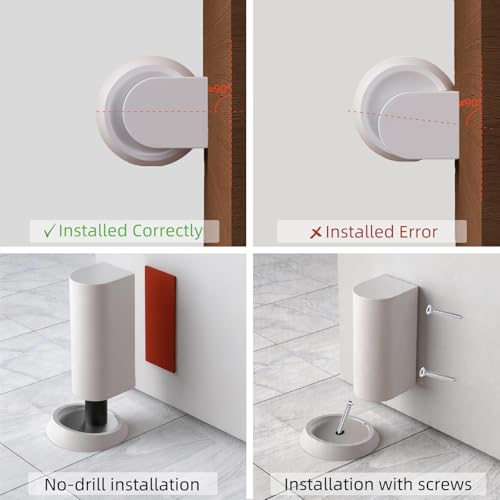 PANALI Magnetic Door Stopper, Door Stop Floor Mount, 1Pack, White - color: White