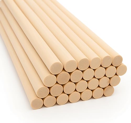 ALBO Wooden Dowel Rods 100 PCS 1/8" x 12" Inch Round Wood Sticks for Crafts, DIY Projects and Macrame Hardwood Assorted Bouquet Sticks Cake Dowels for Tiered Cakes - size: 1/8" x 12" 100 Pcs