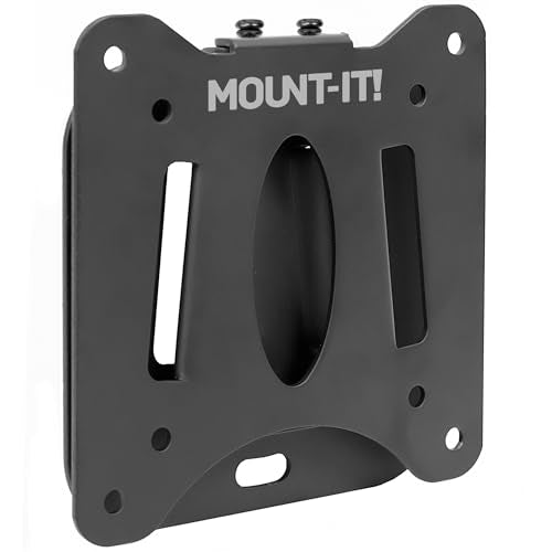 Mount-It! Ultra Low Profile Fixed TV Wall Mount for 13 to 32" Inch Screens, Slim TV Wall Mount Fits VESA 75 and 100 mm, Flush TV Bracket 0.55" Design with 60 lb Capacity, Built-in Bubble Level - size: 13" - 32" Screens