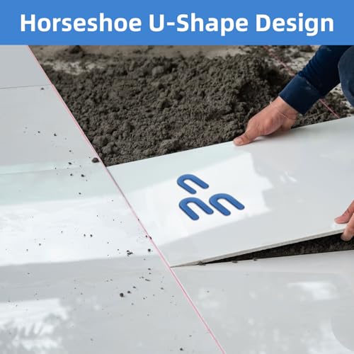 1/16 Inch Plastic Horseshoe Shims U Tile Spacers, Tile Leveling System Tile Spacers, for Tile Leveling System Floor Wall Tile Installation, 300 PCS - size: 1/16"