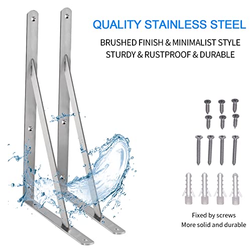 YUMORE 18 Inch Shelf Bracket, Heavy Duty L Bracket, 2 Pack - size: 18"(Soild)