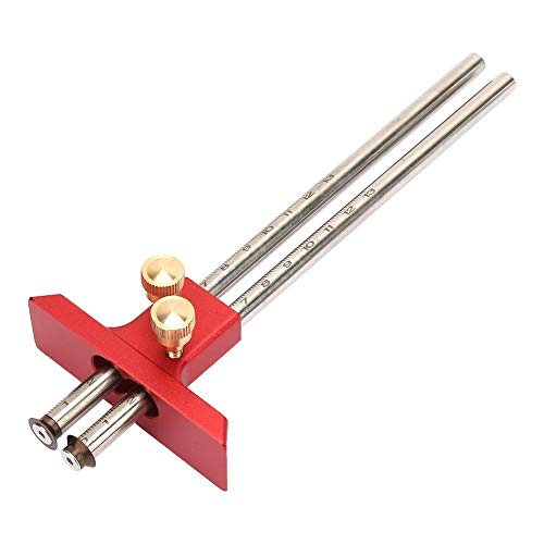 Wood marking gauge, Stainless Steel Woodworking Double Head Scriber Ruler Marking Gauge Wood Scribe Tool Carpentry For Carpenter
