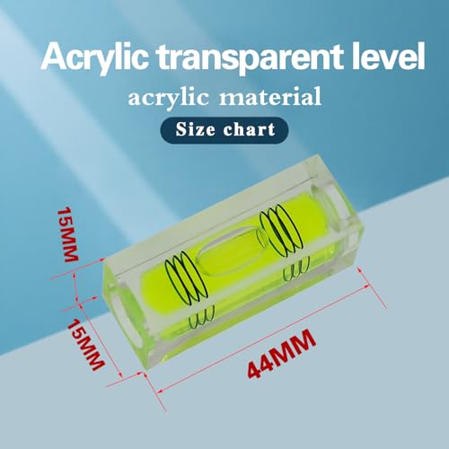 High precision mini level bubble, double line small bubble, three line flat ball, household level ruler can be turned 180 degrees (Non-magnetic, 44 * 15 * 15mm（4PCS)) - size: 44*15*15mm（4PCS)