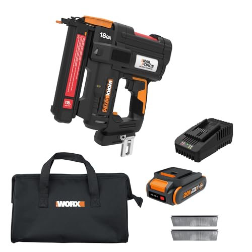 WORX Cordless Narrow Crown Stapler, 20V 18GA Nail Gun, WX844L - style: 18Ga Narrow Crown Stapler Kit (Battery & Charger included)