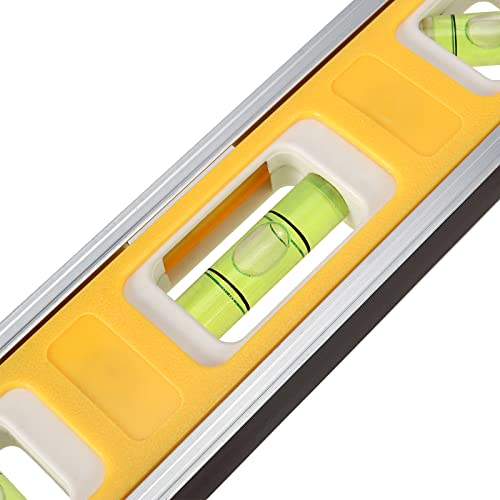 6 Pack 9 Inch Magnetic Torpedo Level with 45, 90, 180 Degree Bubbles, Plastic Shell Shock Resistant Torpedo Level, Yellow Spirit Level Measuring Tool - color: Yellow, size: 6PCS