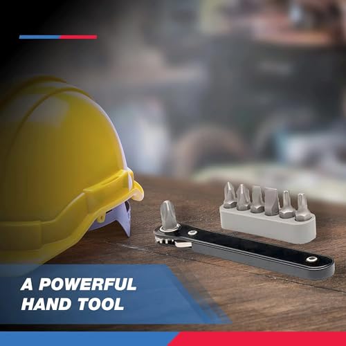 NEIKO 03044A 1/4-Inch Drive Mini Ratchet Screwdriver Set, 8 Pc, Cr-V Steel, Tight Reach, 90 Degree Screwdriver, Low Profile, Close Quarter, Right Angle Offset, Short Phillips, Slotted, Torx Star - size: Mini Ratchet