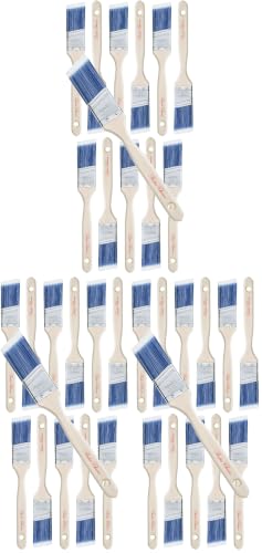 Bates Angle Paint Brushes - 1.5-Inch, 36 Pack, Treated Wood Handles for Walls, Furniture & Stain - color: Wood Handle Angle, size: 36 Pack, 1.5"