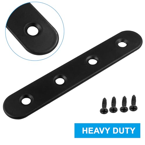Hordion 12Pcs 4" Straight Bracket Stainless Steel Brace, Flat Mending Plate - size: 4 Inch, style: 12 Pcs