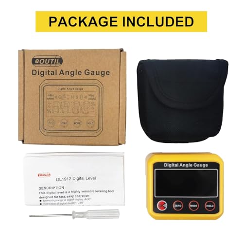 Magnetic Digital Angle Finder Protractor Inclinometer - Cube Digital Level Angle Gauge with Magnetic Base and Backlight - Precision Level Box for Woodworking, Construction, Machinery, Masonry (yellow) - color: Yellow