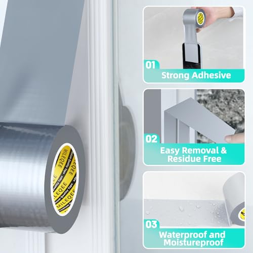 Window Weather Stripping Door Seal Tape1Pack x 2Inch x 66FT - color: Silver, size: 1Pack x 2Inch x 66FT