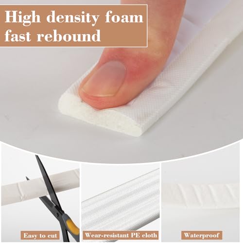 9.8 Ft White Wedge Door Frame Seal Strip - color: White, size: 9.8 Ft