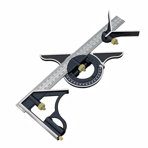 Combination Square Stainless Steel Multi-Function Carpentry Square Clear Scale Easy to Read(300m/11.81") - style: 300m/11.81"