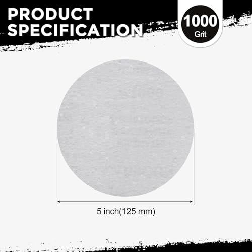 50Pcs Sanding Discs 5In 1000Grit Hook and Loop Sandpapers White - color: White, size: 5 Inch(1000 Grit)