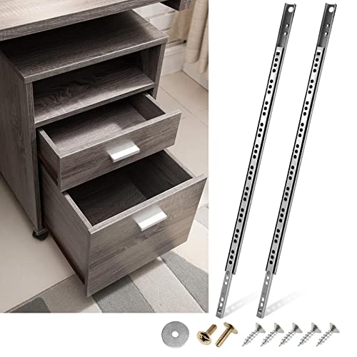 4pcs Ball Bearing Drawer Slides 16 Inch / 406mm, 2 Fold Metal Drawer Tracks, Two Way Slide Track Rail Glides with Mounting Screws - 0.67 Inch Wide - size: 16 Inch