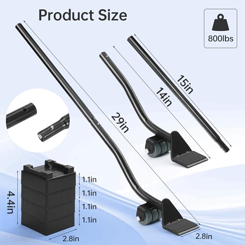 Furniture Lifter Tool, Appliance Lifter, Save 80% Effort, Lift Up to 800 Pounds Heavy Items, Furniture Lifter Jack for Heavy Furniture Appliance, Safely and Easily Lifting Furniture and Appliances - size: 29 IN - 800 LB