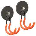 ULIBERMAGNET New Upgraded Ultra-Strong Magnetic Hooks,2 Pack Heavy Duty Ultimate Magnetic Hooks with 40LB Hold for Extension Cord, Hose, Rope, D-Handle Tools, Garden Tools (Orange/3.46inch) - style: Upgraded Orange Large Gaint Strong Hooks
