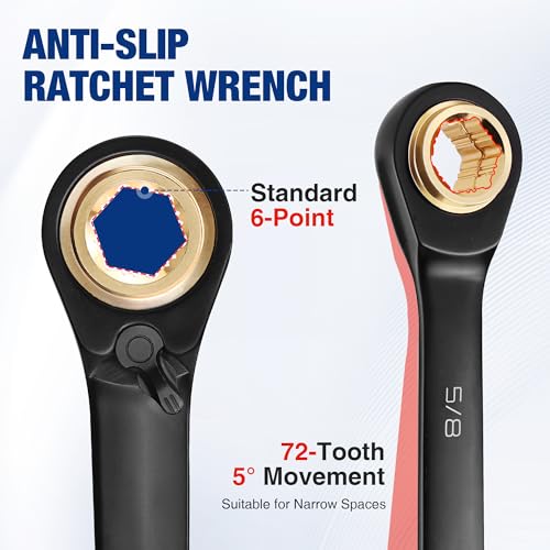 WORKPRO 3 PCS 4-in-1 Reversible Ratcheting Wrench Set, SAE, Double Box End - style: SAE